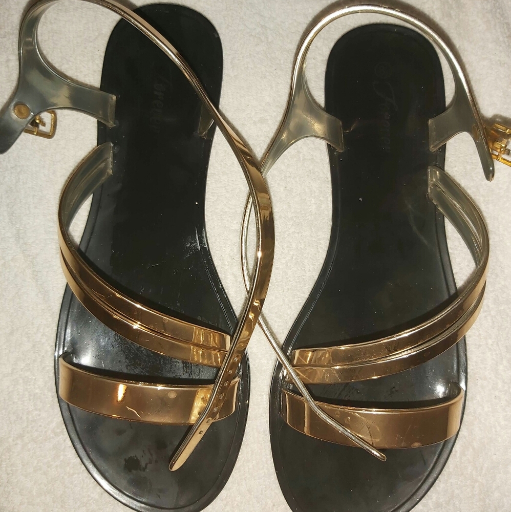 Gold strap sandals